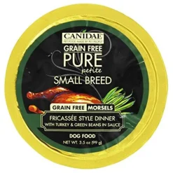 Pure Petite Small Breed Morsel Grain-Free Dog Food - Turkey and Green Be - 3.5 Oz - Case of 12