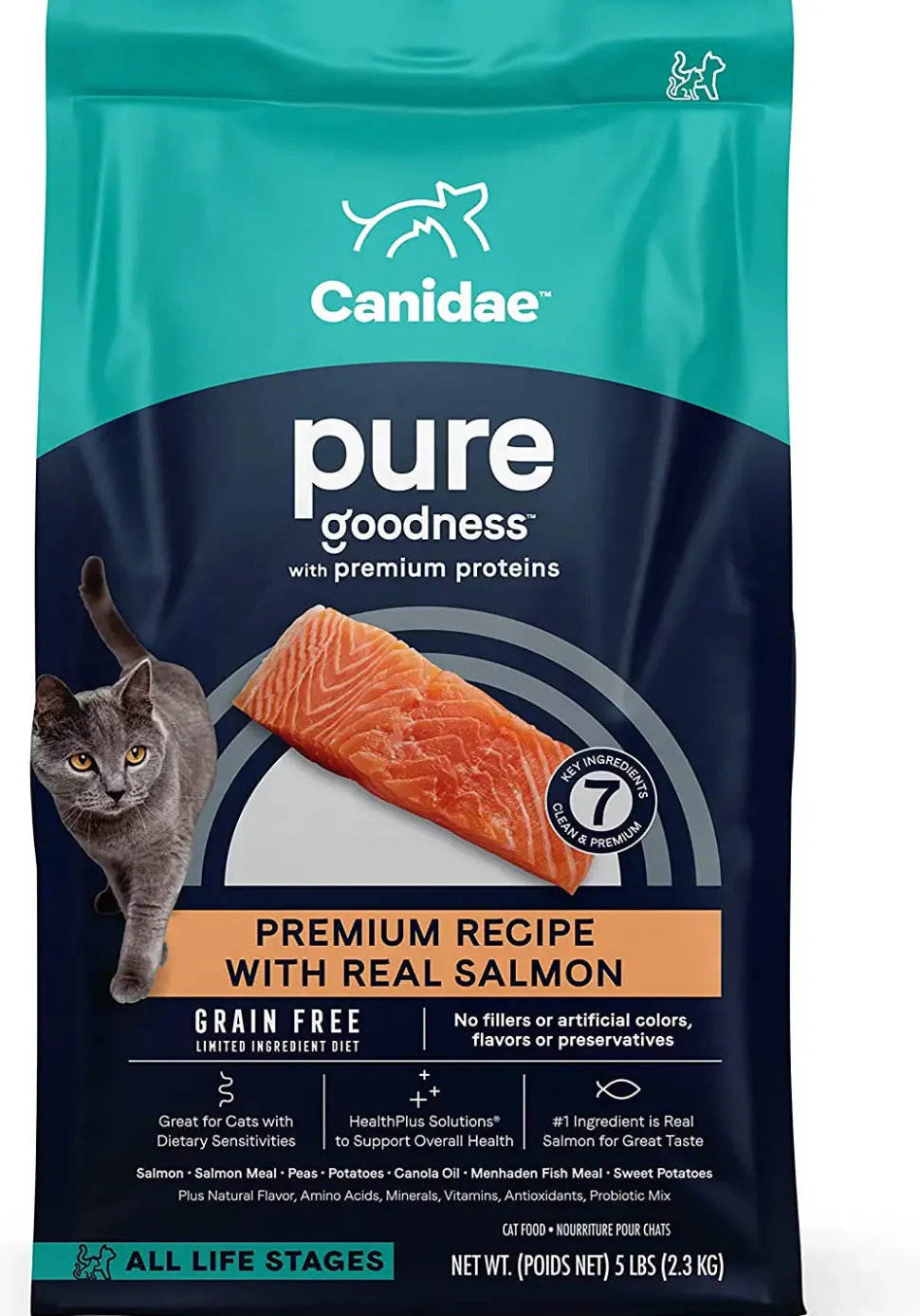 Pure Sea Grain-Free Dry Cat Food - Fresh Salmon - 5 Lbs