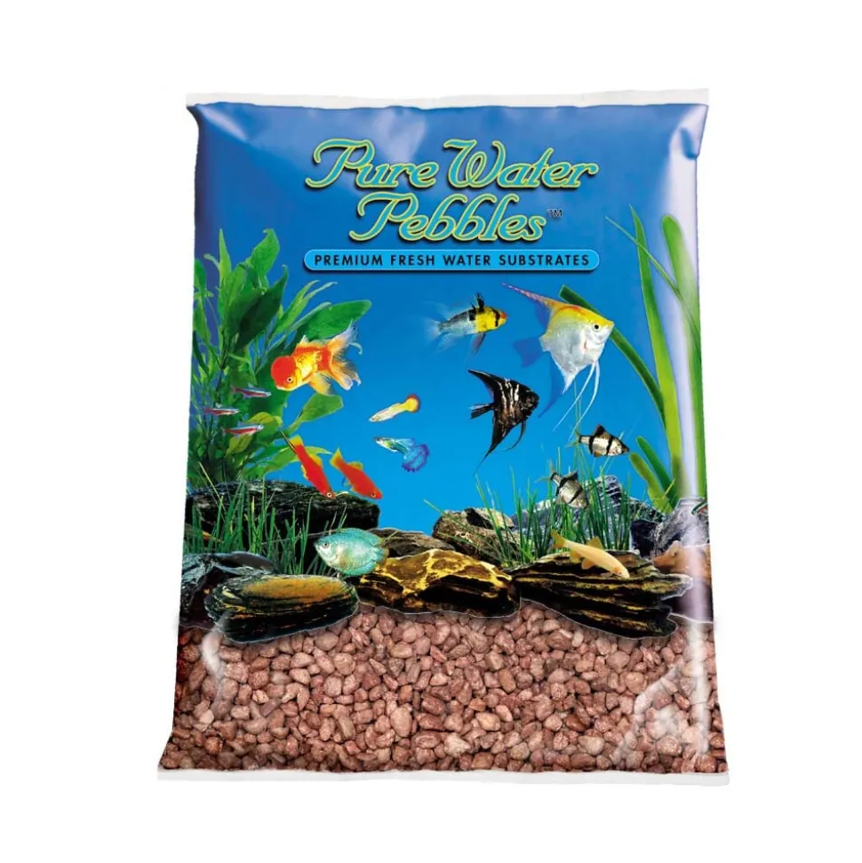 Pure Water Pebbles Premium Fresh Water Coated Aquarium Gravel Cocoa Brown - 25 lbs - 2 Count