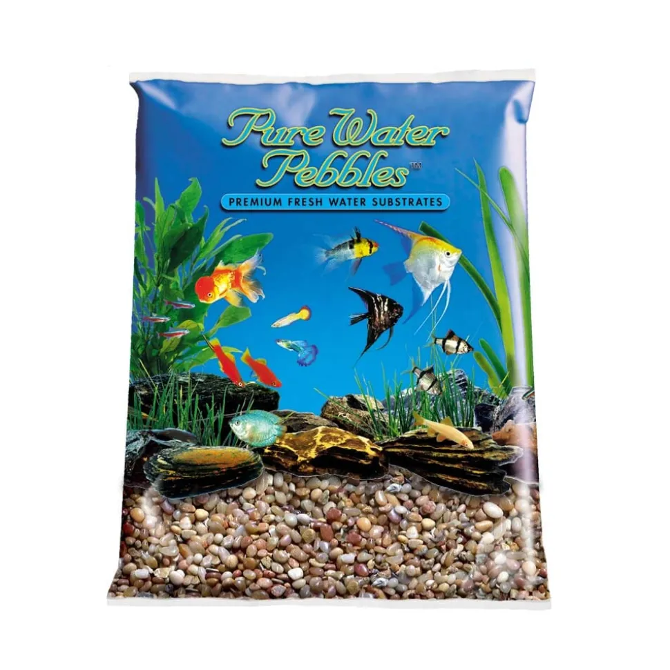 Pure Water Pebbles Premium Fresh Water Cumberland River Gems Natural Aquarium Gravel - 25 lbs - 2 Count