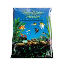 Pure Water Pebbles Premium Fresh Water Coated Aquarium Gravel Emerald Glo - 5 lbs - 6 Count