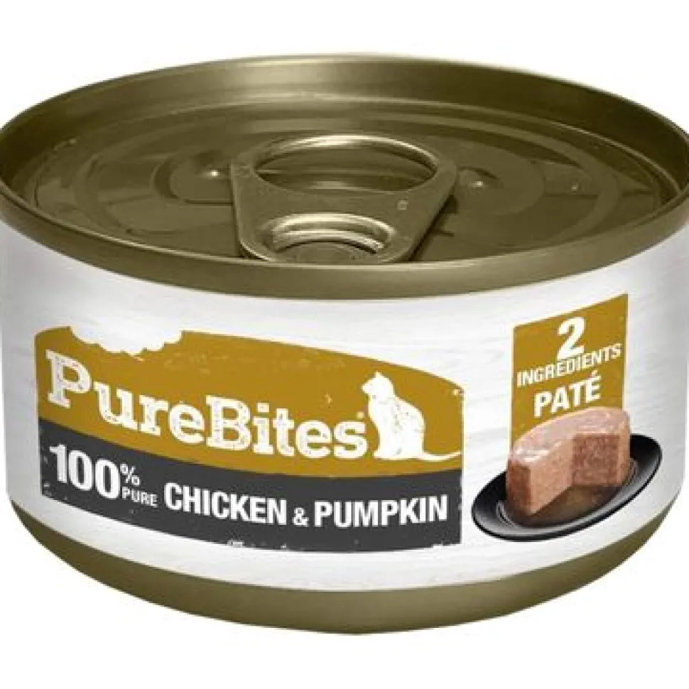 Purebites PureBites® Patés 100% Pure Chicken & Pumpkin - 2.5 oz Cans Canned Cat Food - Case of 12