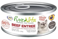 PureVita Grain-Free Beef and Liver Entrée Canned Cat Food - 5.5 Oz - Case of 12
