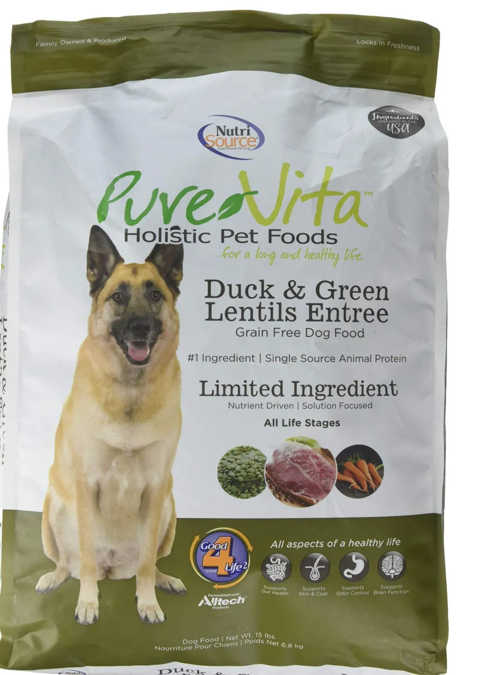 PureVita Grain-Free Duck and Lentils Dry Dog Food