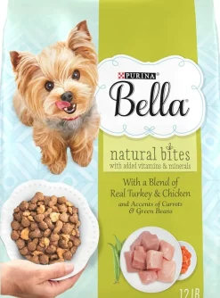 Purina Bella Natural Bites Chicken Turkey and Veggies plus Vitamins Adult Small-Breed Dry Dog Food - 12 Lbs