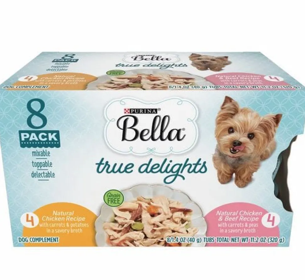 Purina Bella True Delights Chicken and Salmon Wet Cat Food Tray - Variety Pack - 1.4 Oz - Case of 8 - 2 Pack