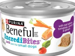 Purina Beneful Incredibites Salmon Tomatoes Carrots and Spinach Pate Small-Breed Canned Dog Food - 9 Oz - Case of 8