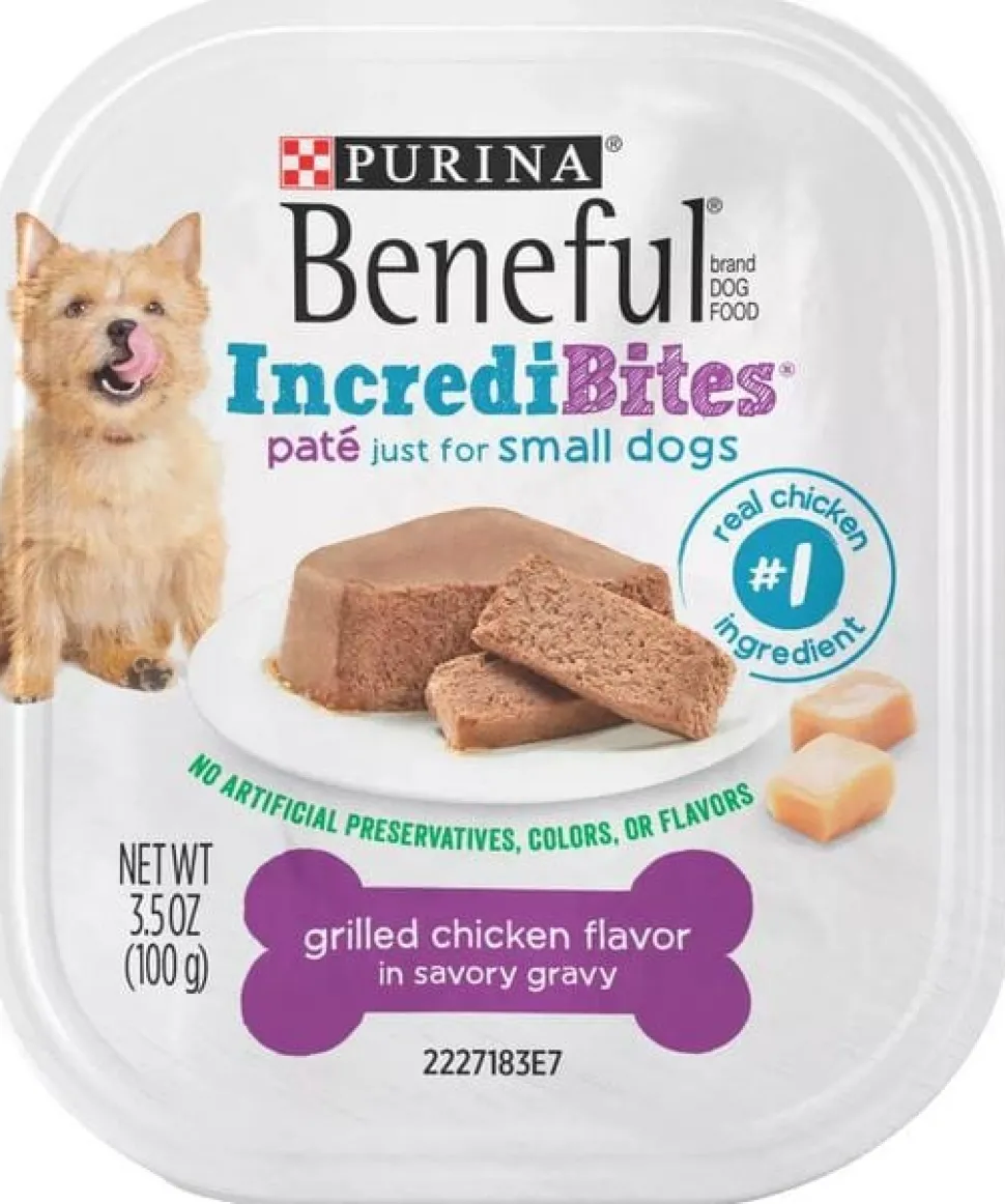 Purina Beneful IncrediBites Grilled Chicken and Gravy Pate Wet Dog Food Trays - 3.5 Oz - Case of 12