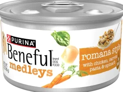 Purina Beneful Romana Style Medley's Chicken Carrots Pasta and Spinach Canned Dog Food and Mixer - Multi-Pack - 3 Oz - Case of 3 - 8 Pack