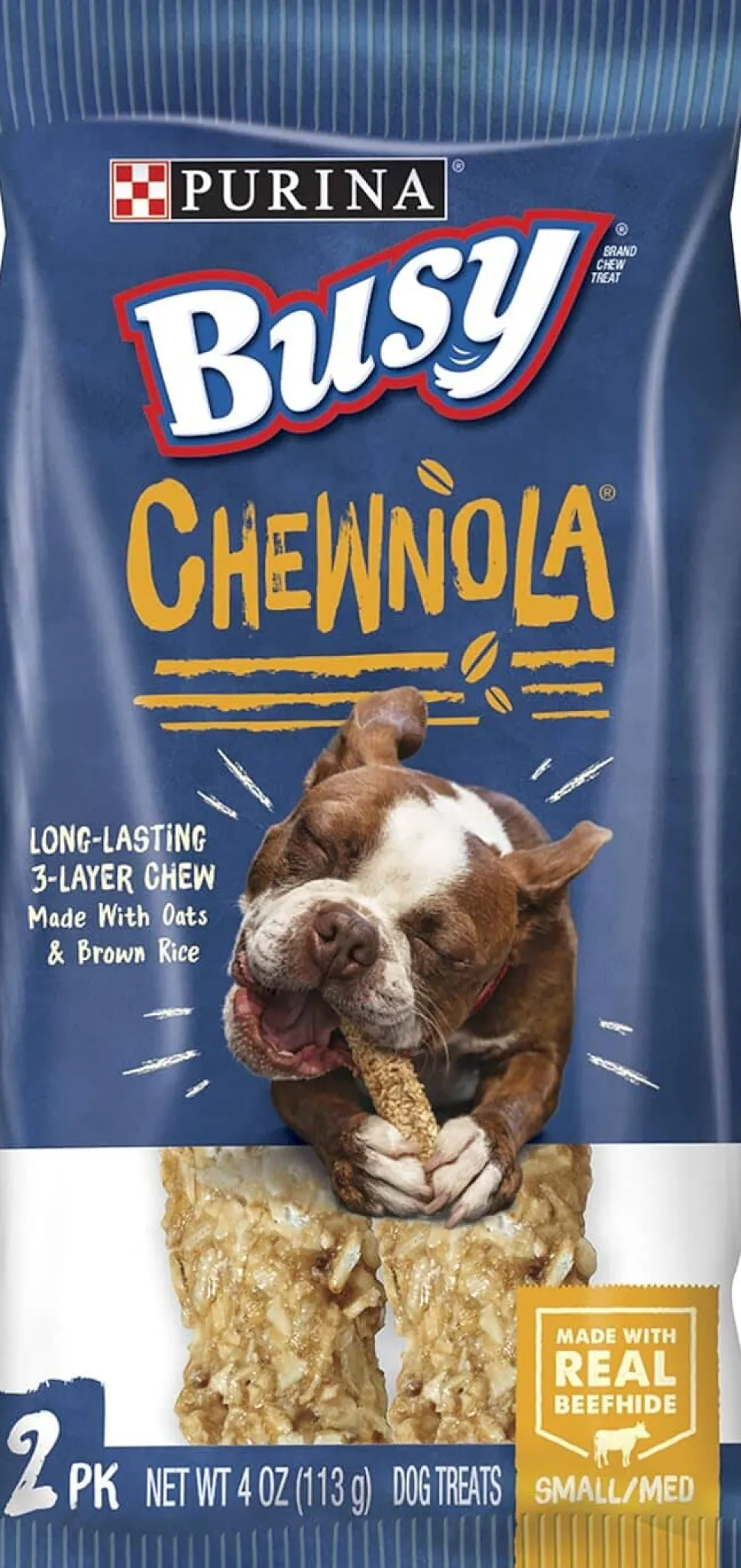 Purina Busy Bone Chewnola with Oats and Brown Rice Hard Chews Dog Treats - 4 Oz - Case of 12