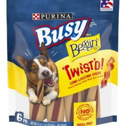 Purina Busy Bone with Beggin' Twist'd Bacon Flavor Chewy Dog Treats - Small/Medium - 21 Oz - Case of 4