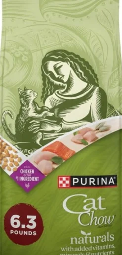 Purina Cat Chow Naturals Chicken Salmon with Vitamins and Minerals Dry Cat Food - 6.3 Lbs - Case of 4