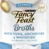 Purina Fancy Feast Broths Classic Tuna Anchovies and Whitefish Wet Cat Food or Topper Pouch - 1.4 Oz - Case of 16