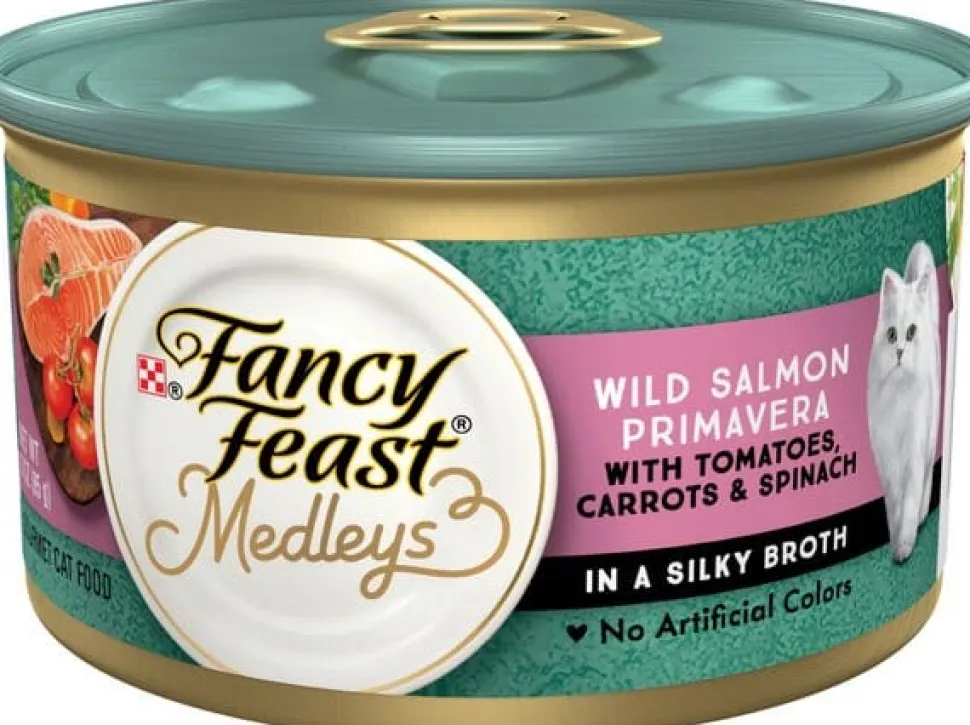 Purina Fancy Feast Classic Medley's High-Protein Salmon Carrots and Spinach Canned Cat Food - 3 Oz - Case of 24