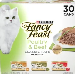 Purina Fancy Feast Classic Pate Poultry and Beef Canned Cat Food - Variety Pack - 3 Oz - Case of 24