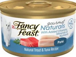 Purina Fancy Feast Gourmet Naturals Trout and Tuna Pate with Vitamins and Minerals Canned Cat Food - 3 Oz - Case of 12