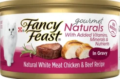 Purina Fancy Feast Gourmet Naturals Chicken Beef in Gravy Canned Cat Food - 3 Oz - Case of 12