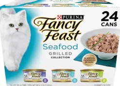 Purina Fancy Feast Grilled Seafood Collection Seafood Tuna and Salmon Canned Cat Food - Variety Pack - 3 Oz - Case of 24