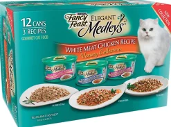 Purina Fancy Feast Medley's White Meat Chicken Collection in various Sauces Canned Cat Food - Variety Pack - 3 Oz - Case of 12 - 2 Pack