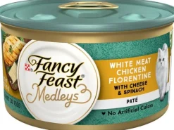 Purina Fancy Feast Medley's Chicken with Cheese with Spinach Pate Canned Cat Food - 3 Oz - Case of 24