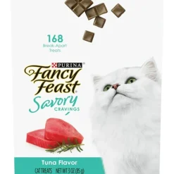 Purina Fancy Feast Savory Cravings Break-Apart Limited Ingredient Tuna Soft and Chewy Cat Treats - 3 Oz - Case of 10