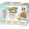 Purina Fancy Feast Tender Chicken Salmon Turkey and Whitefish Pate Kitten Formula Canned Cat Food - Variety Pack - 3 Oz - 24 Count
