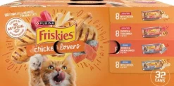 Purina Friskies Chicken Lovers with Tuna in Gravy Shreds and Filet Canned Cat Food - Variety Pack - 5.5 Oz - Case of 32