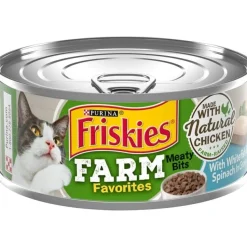 Purina Friskies Farm Favorites Chicken and Whitefish with Spinach in Gravy Canned Cat Food - 5.5 Oz - Case of 24