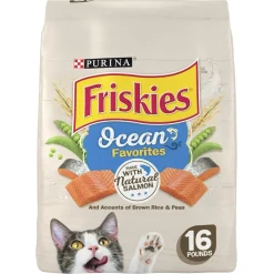 Purina Friskies Ocean Favorites Salmon Peas and Brown Rice Dry Cat Food - 16 Lbs