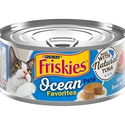Purina Friskies Ocean Favorites Tuna Peas and Brown Rice Pate Canned Cat Food - 5.5 Oz - Case of 24