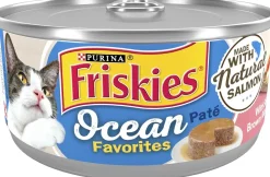 Purina Friskies Ocean Favorites Salmon Peas and Brown Rice Pate Canned Cat Food - 5.5 Oz - Case of 24