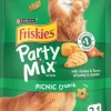 Purina Friskies Party Mix Picnic Chicken Turkey and Chedder Cheese Crunchy Cat Treats - 2.1 Oz - Case of 10
