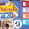 Purina Friskies Shreds Shredded Beef Chicken Turkey Fish and Cheese in Gravy and Sauce Canned Cat Food -Variety Pack - 5.5 Oz - Case of 40