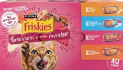 Purina Friskies Surfin' and Turfin' Prime Filets Chicken Whitefish Tuna and Salmon Canned Cat Food - Variety Pack - 5.5 Oz - Case of 40