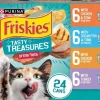 Purina Friskies Tasty Treasures Chicken Tuna Oceanfish and Turkey in Gravy and Sauce Canned Cat Food - Variety Pack - 5.5 Oz - Case of 24