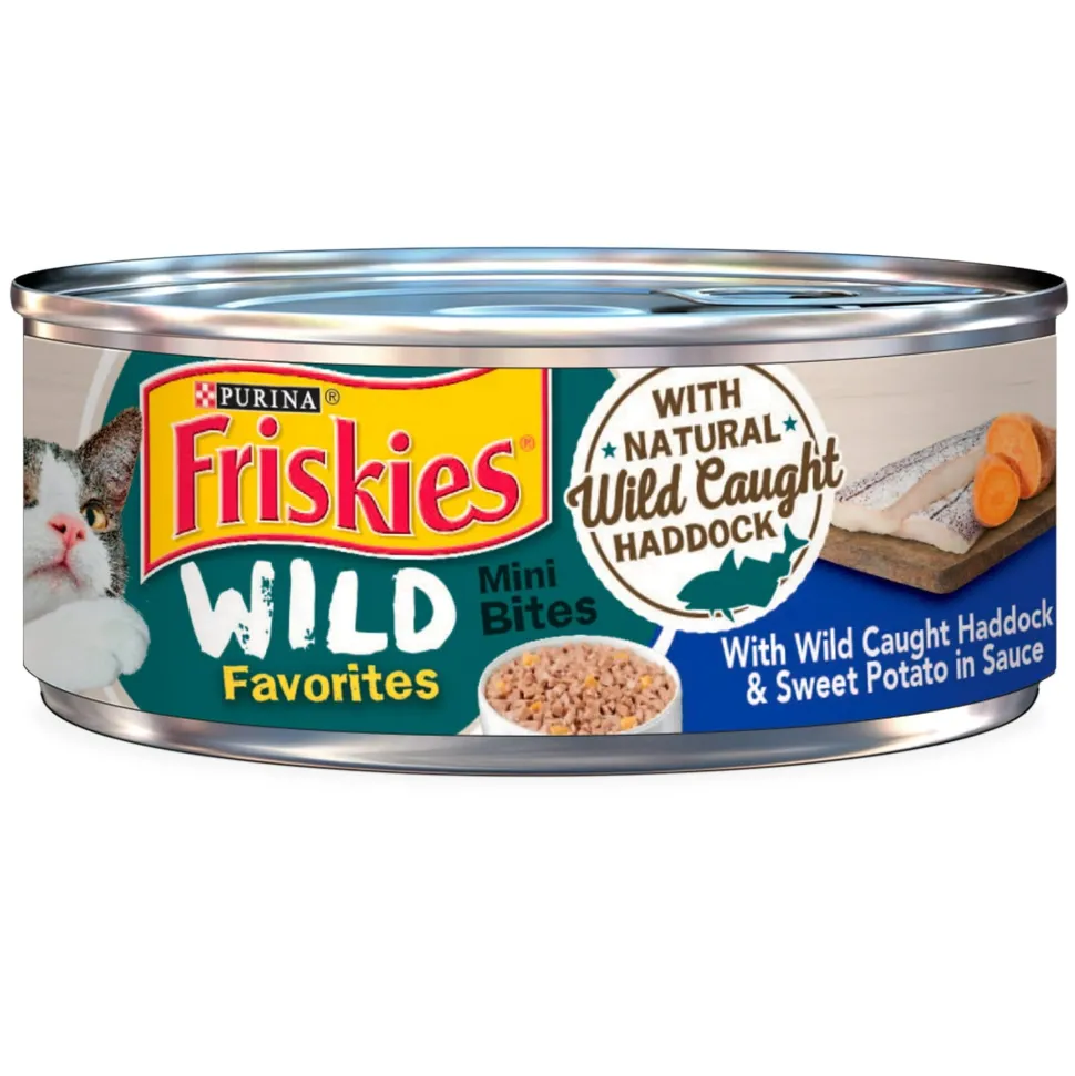 Purina Friskies Wild Haddock and Sweet Potato Canned Cat Food - 5.5 Oz - Case of 24