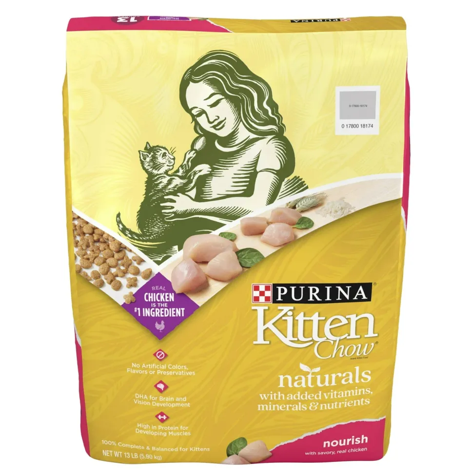 Purina Kitten Chow Naturals High-Protein Chicken with Vitamins and Minerals Dry Cat Food - 13 Lbs