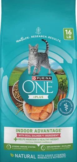 Purina One + Plus Indoor Advantage Healthy Weight and Immune Support Salmon Dry Cat Food - 16 Lbs