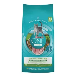 Purina One + Plus Indoor Advantage Healthy Weight and Immune Support Turkey Adult Dry Cat Food - 3.5 Lbs - Case of 4