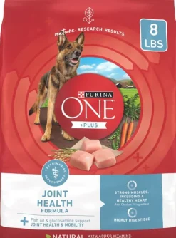 Purina One + Plus SmartBlend Joint and Muscle Health Chicken Dry Dog Food - 8 Lbs - Case of 4