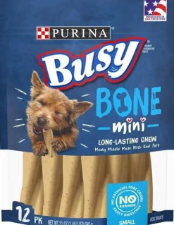 Purina Original Busy Bone with Real Meat Pork Hard Chews Dog Treats - Mini - 21 Oz - Case of 4