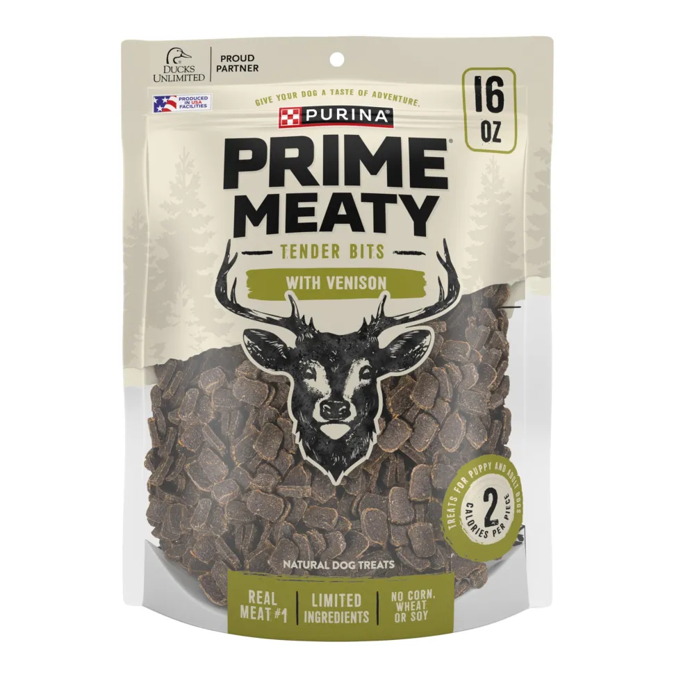 Purina Prime Bits Tender and Meaty Wild Venison Jerky Dog Treats - 4 Oz - Case of 6