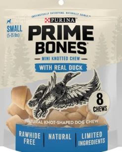 Purina Prime Bone Mini Knotted Duck Natural Hard Chews Dog Treats - 5 Oz - Case of 7