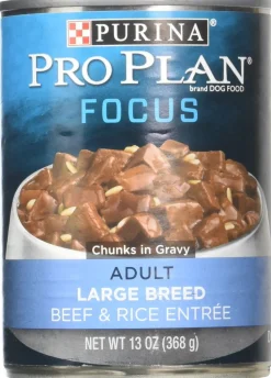 Purina Pro Plan Beef and Rice Chunks in Gravy Adult Large-Breed Canned Dog Food - 13 Oz - Case of 12