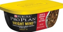 Purina Pro Plan Bright Mind Adult 7+ Beef and Brown Rice Entree Dog Food Tray