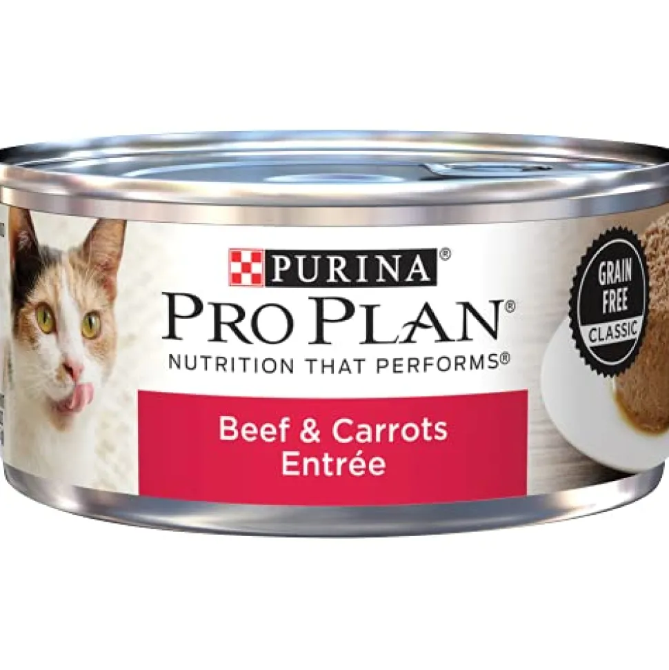 Purina Pro Plan Complete Essentials Grain-Free Classic Beef and Carrots Pate Entrée Canned Cat Food - 5.5 Oz - Case of 24