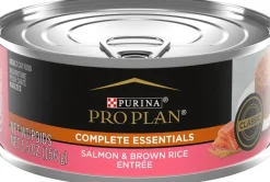 Purina Pro Plan Complete Essentials Salmon and Brown Rice Pate Entrée Canned Cat Food - 5.5 Oz - Case of 24
