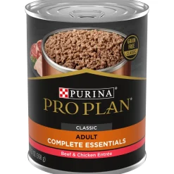 Purina Pro Plan Complete Essentials Grain-Free Classic Beef and Chicken Pate Entrée Adult Canned Dog Food - 13 Oz - Case of 12