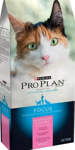 Purina Pro Plan Focus Adult Sensitive Skin & Stomach Lamb & Rice Formula Dry Cat Food