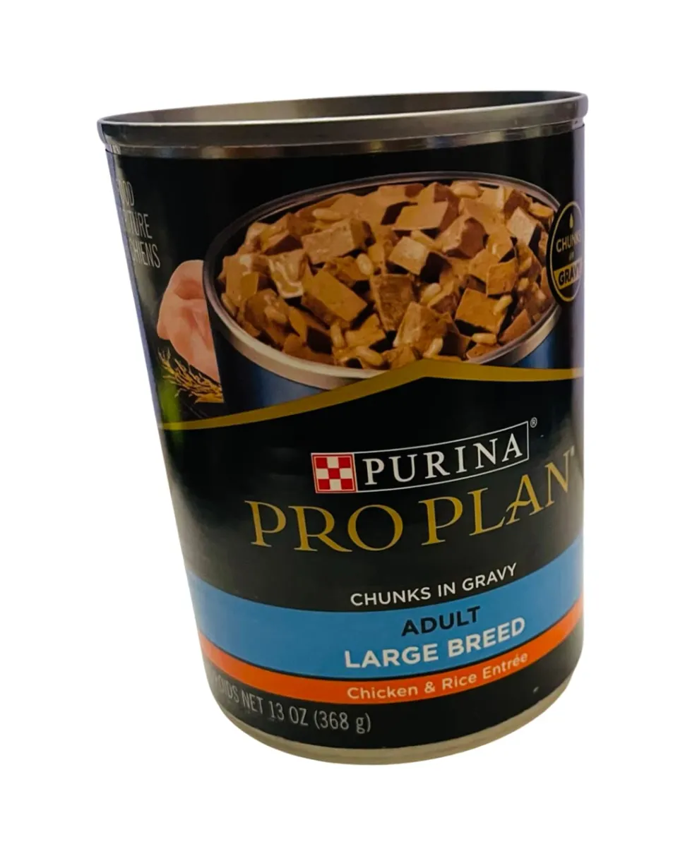 Purina Pro Plan Focus Chunks in Gravy Chicken and Rice Large-Breed Canned Dog Food - 13 Oz - Case of 12